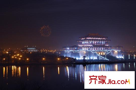 龍湖紫都城配套圖周邊大唐芙蓉園夜景