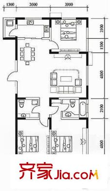 高科新花園 3室 戶型圖