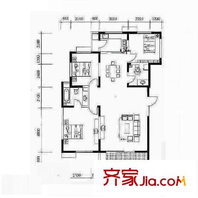 高科新花園 3室 戶型圖