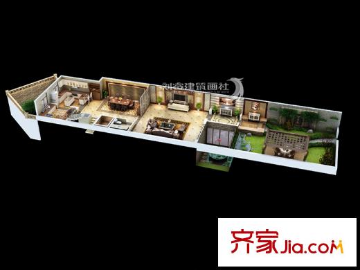 萊安逸琿18號樓疊下一層 3室2廳2衛(wèi)1廚