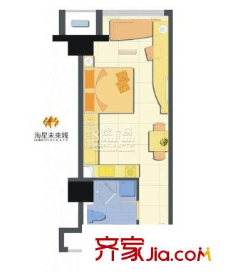 海星未來城  1室  戶型圖