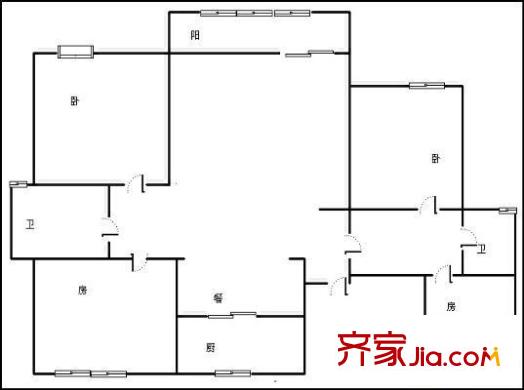 高科花園 4室 戶型圖