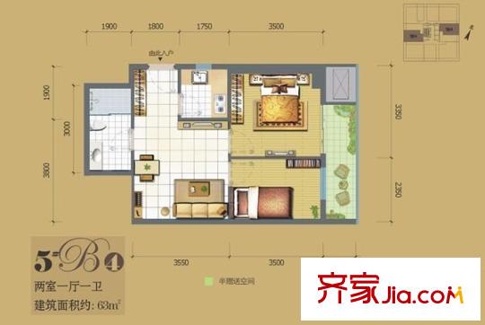 夏日景色 2室 戶型圖