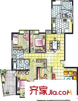 天地源楓林綠洲 4室 戶型圖