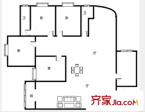 錦園小區(qū) 4室 戶型圖