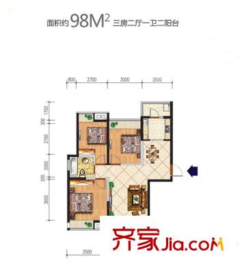 錦園小區(qū) 戶型圖 3室2廳2衛(wèi)