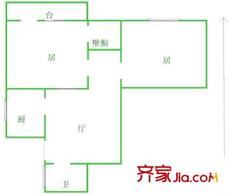 陽(yáng)光小區(qū) 2室 戶型圖