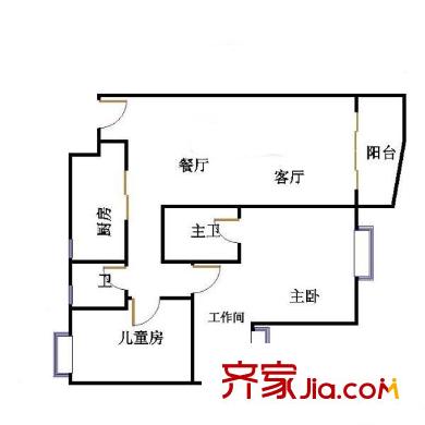 陽光小區(qū) 3室 戶型圖