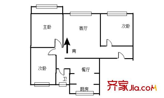 唐園小區(qū) 3室 戶型圖