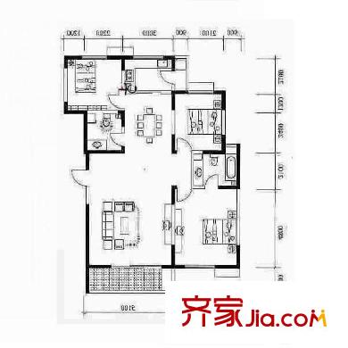 高科新花園 3室 戶型圖