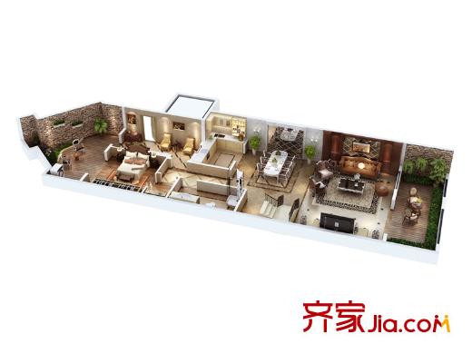 萊安逸琿18號樓疊中二層 3室2廳2衛(wèi)1廚