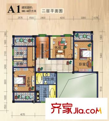 提香溪谷戶型圖A1戶型二層平面圖 4室1廳2衛(wèi)