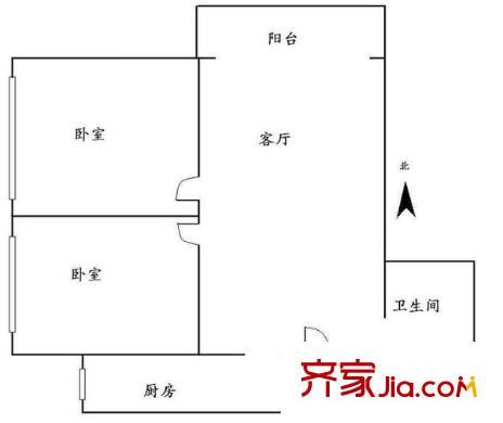 華府新桃園 2室 戶型圖