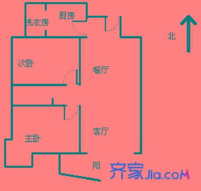 旭景碧澤園 2室 戶型圖