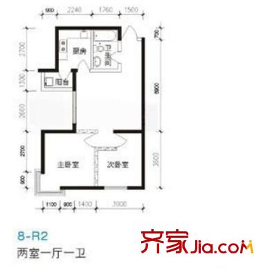 夏日景色 2室 戶型圖