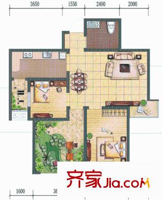 新里魏瑪公館戶型圖舒適三房 3室2廳1衛(wèi)1廚