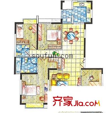天地源楓林綠洲 4室 戶型圖