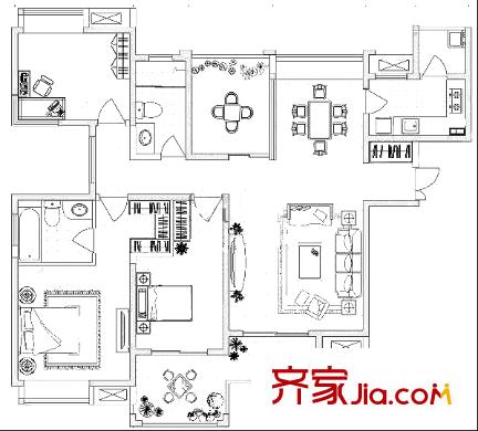 中海熙岸 4室 戶型圖