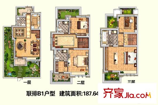 榮華?寶格麗小鎮(zhèn)聯(lián)排B1戶(hù)型 4室3廳4衛(wèi)1廚