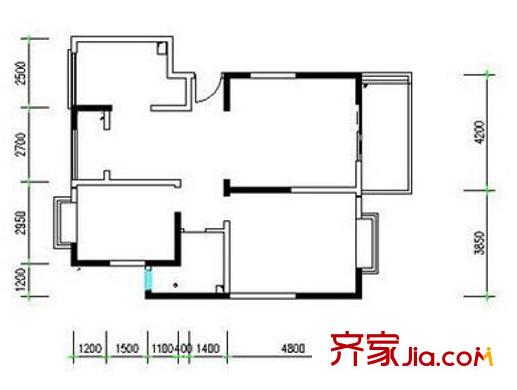 世家星城 2室 戶型圖
