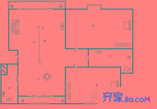 世家星城 2室 戶型圖