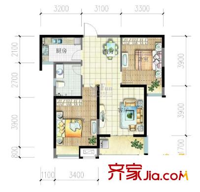 綠地世紀城戶型圖戶型圖 4室2廳2衛(wèi)1廚