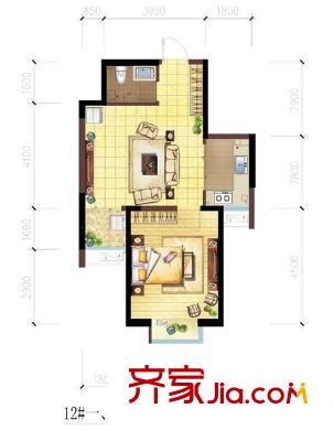 綠地世紀城戶型圖戶型圖 1室1廳1衛(wèi)1廚