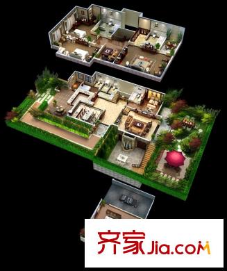 陽光城西西安小鎮(zhèn)戶型圖疊加別墅  5室2廳3衛(wèi)