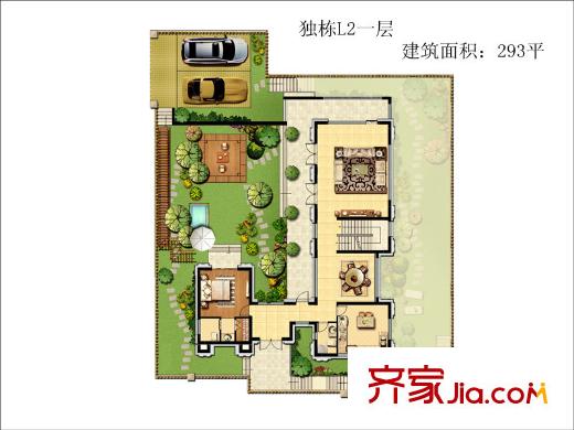 達(dá)觀天下獨(dú)棟L2一層 2室2廳1衛(wèi)1廚