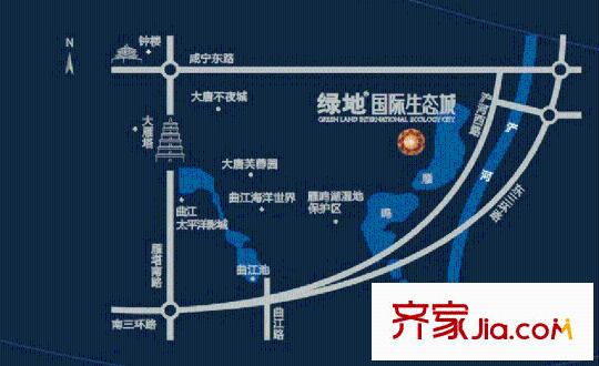 綠地國際生態(tài)城交通圖區(qū)位圖