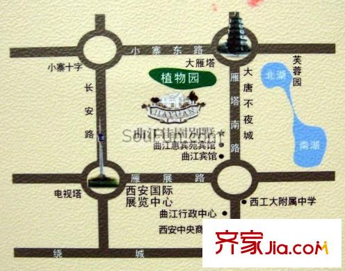 曲江佳園別墅交通圖