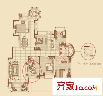 中海熙岸 3室 戶型圖