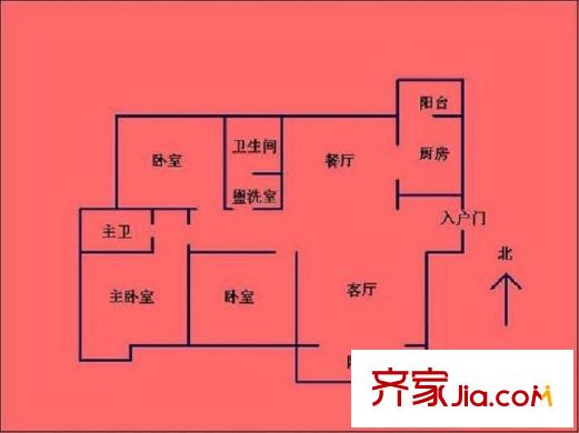 中海東郡 3室 戶型圖