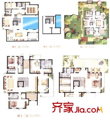 曲江鳳凰池14#樓獨(dú)棟別墅紫云軒 9室8廳7衛(wèi)1廚