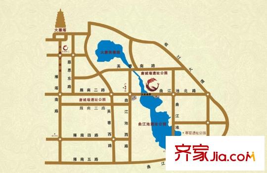 曲江鳳凰池交通圖