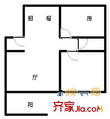 萬安景月灣戶型圖2室 戶型圖 2室1廳1衛(wèi)1廚