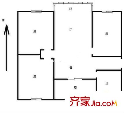 古蕩小區(qū)戶型圖3室 戶型圖 3室2廳1衛(wèi)1廚