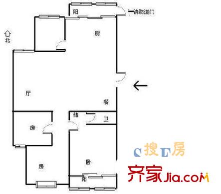 廣景苑戶型圖3室 戶型圖 3室2廳2衛(wèi)1廚
