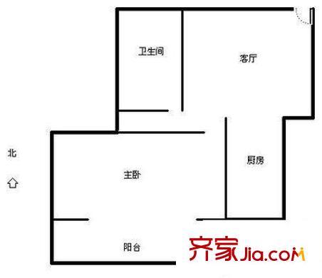 南都銀座公寓戶型圖1室 戶型圖 1室1廳1衛(wèi)1廚