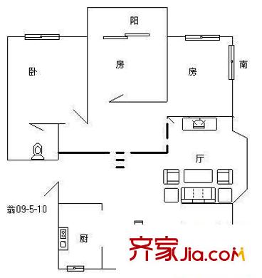 萬(wàn)安景月灣戶(hù)型圖3室 戶(hù)型圖 3室2廳2衛(wèi)1廚