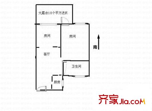 萬安景月灣戶型圖2室 戶型圖 2室1廳1衛(wèi)1廚