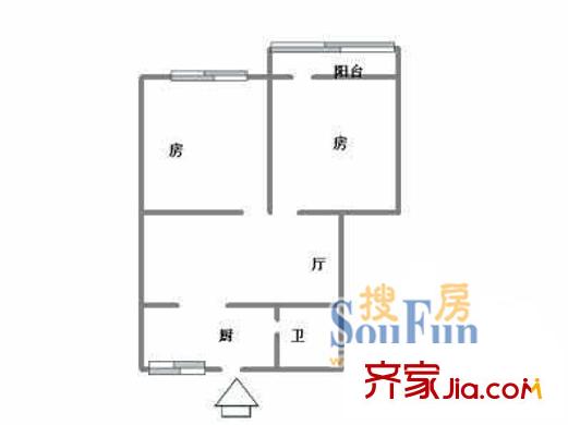 河坊街小區(qū)戶型圖2室 戶型圖 2室1廳1衛(wèi)1廚