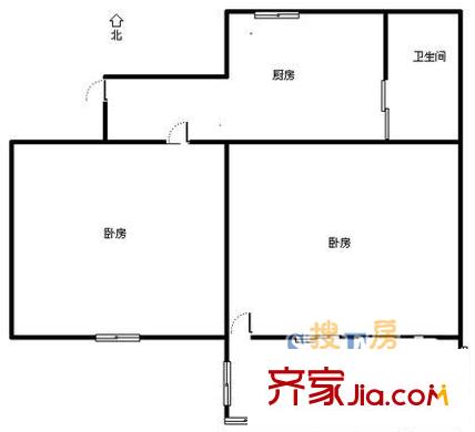 河坊街小區(qū)戶型圖2室 戶型圖 2室1衛(wèi)1廚