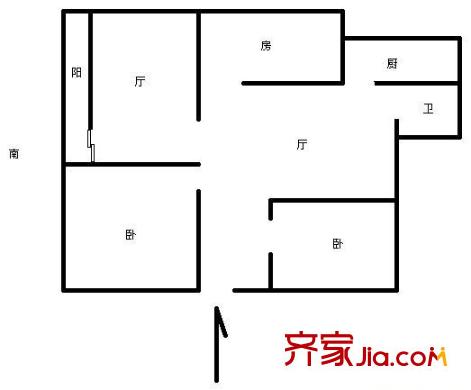 梅堰小區(qū)戶型圖3室 戶型圖 3室2廳1衛(wèi)1廚