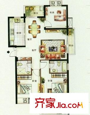 南都銀座公寓戶型圖3室 戶型圖 3室2廳2衛(wèi)1廚