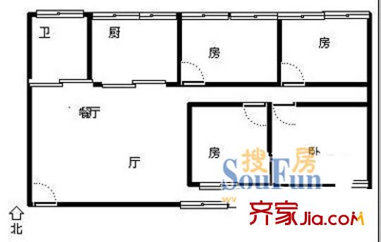 梅堰小區(qū)戶型圖4室 戶型圖 4室2廳1衛(wèi)1廚