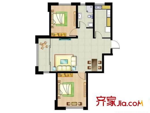 倉溢綠苑 2房戶型圖