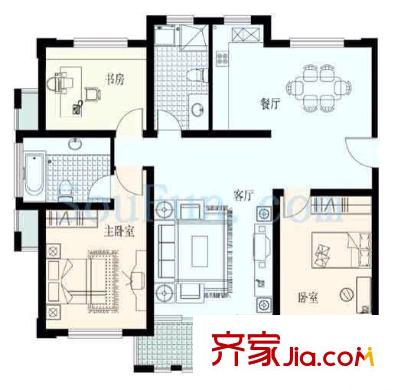 倉溢綠苑 3室 戶型圖