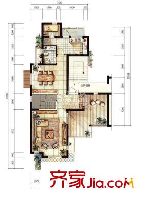 良渚文化村陽光天際戶型圖DS（三層） 4室2廳3衛(wèi)1廚