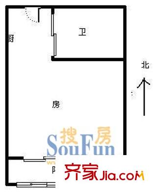 新青年廣場 1室 戶型圖